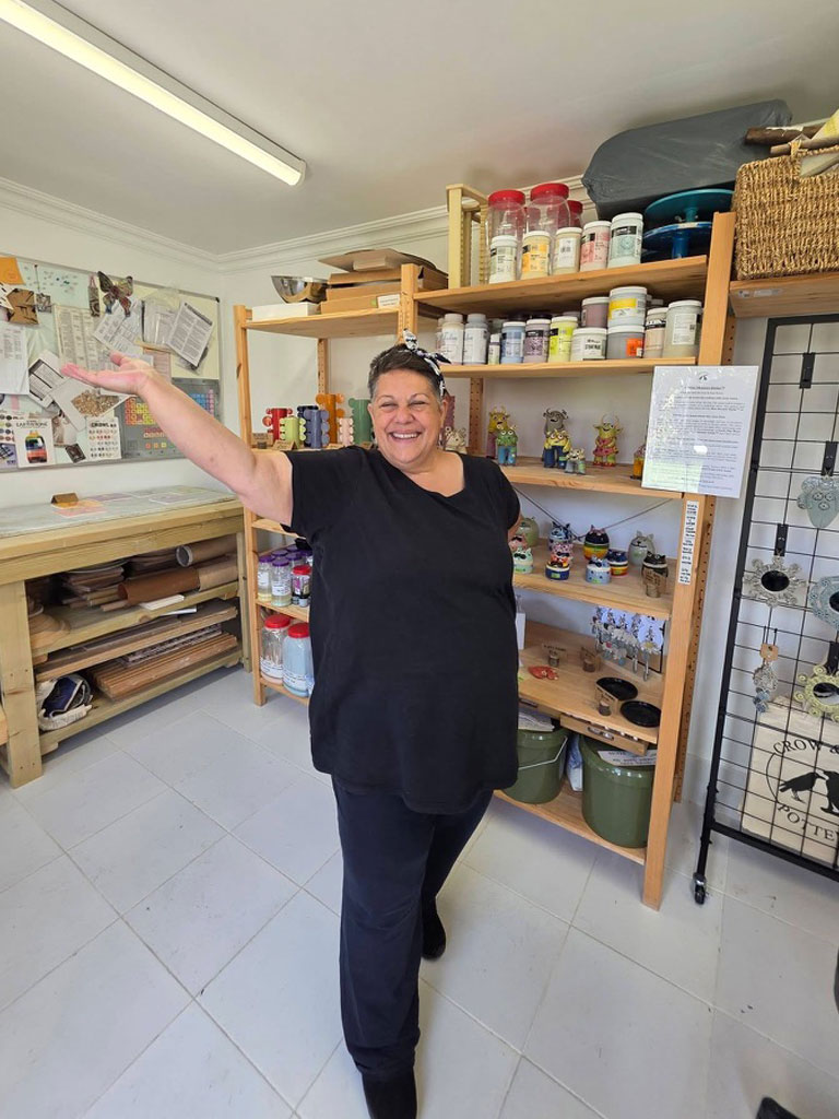 Tash in her studio